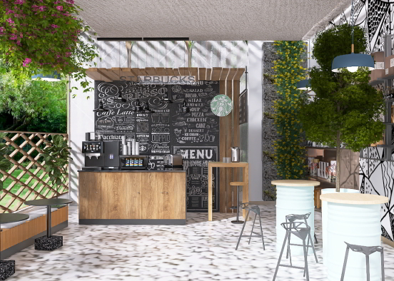 pop up garden cafe Design Rendering