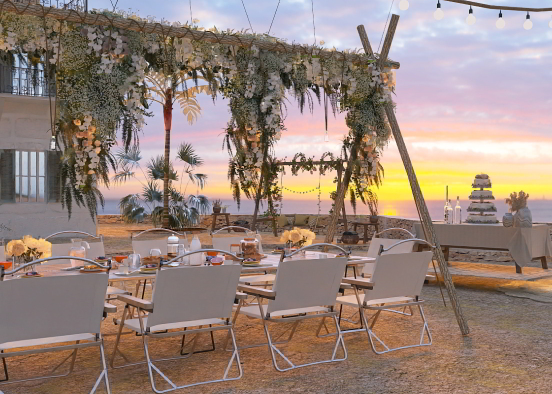 Beach Wedding Reception  Design Rendering