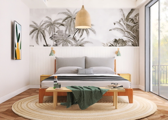 Tropical Bedroom Design Rendering