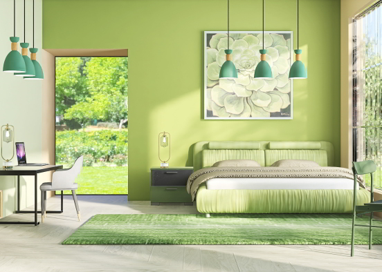 A Green room Design Rendering