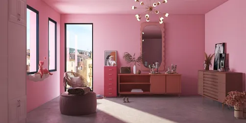 Naughty pink wardrobe room.