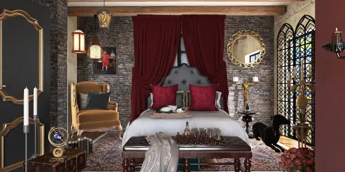 Gothic-inspired bedroom