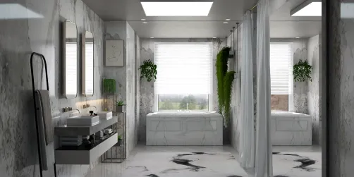 Marble Bathroom Green & White 🚿🛀🧼🌿🌱👗 