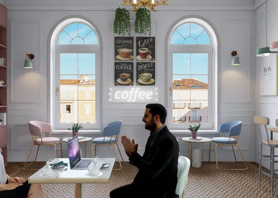 Café e livro😃 Design Rendering
