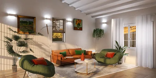 Living room with autumn 