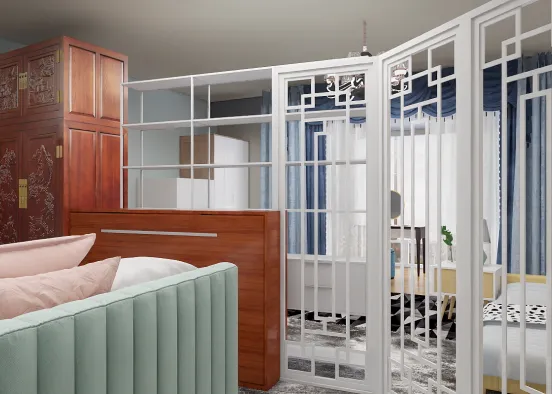Double Bedroom With Guest Area Design Rendering