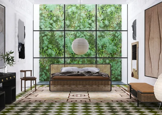 # Contemporary/Japandi bedroom Renderização de Design