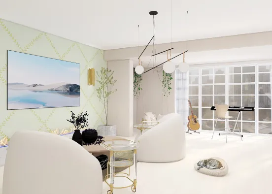 light comfy living room Design Rendering