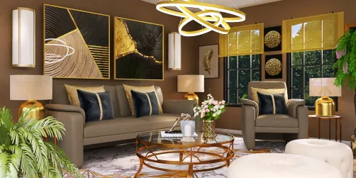 Gold and Black living room 💛🖤