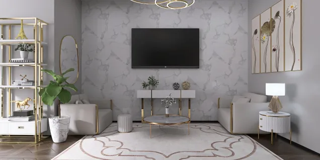 Marble gold living room