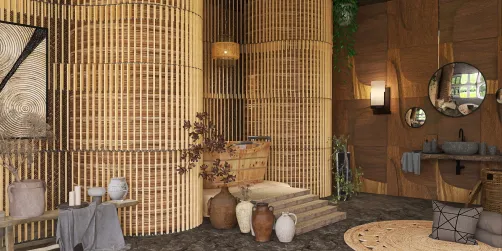 Stone & Wood Bathroom..