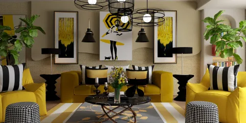 Yellow and Black Living room 💛🖤
