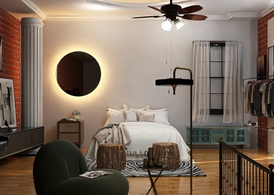 new York bedroom  Design Rendering