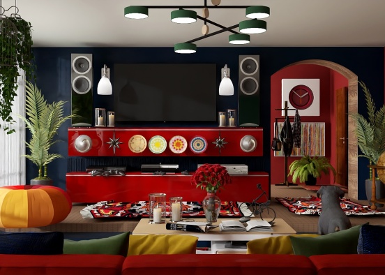 Colorful Living 💙❤️ Design Rendering