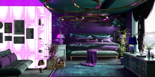 Purple and teal