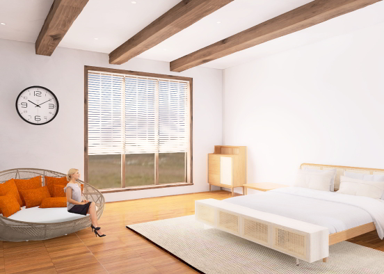 Rattan style bedroom Design Rendering