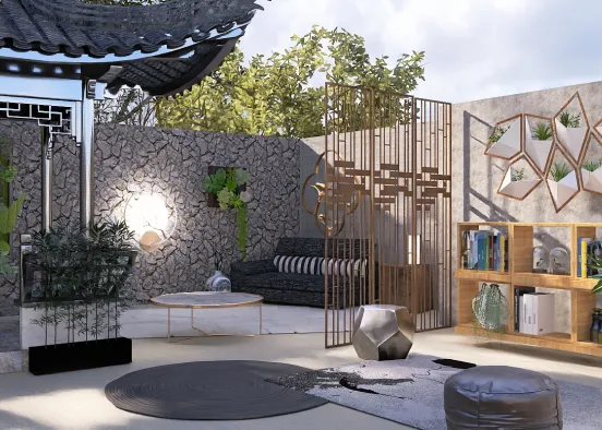 Have a nice evening in your private yard Design Rendering