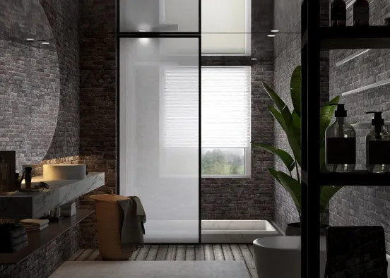 bagno moderno Design Rendering