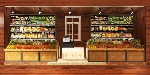 open grocery stalls