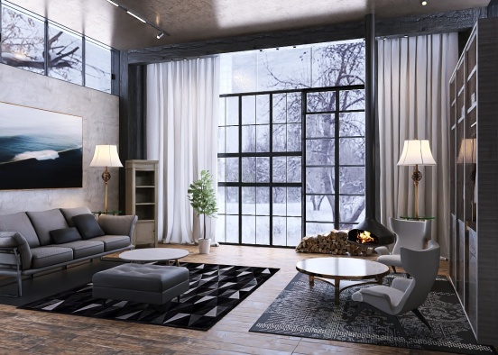 Scandinavian livingroom. Design Rendering