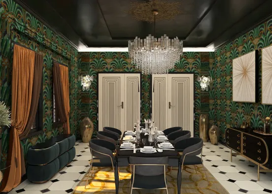 # Art deco dining room  Renderização de Design