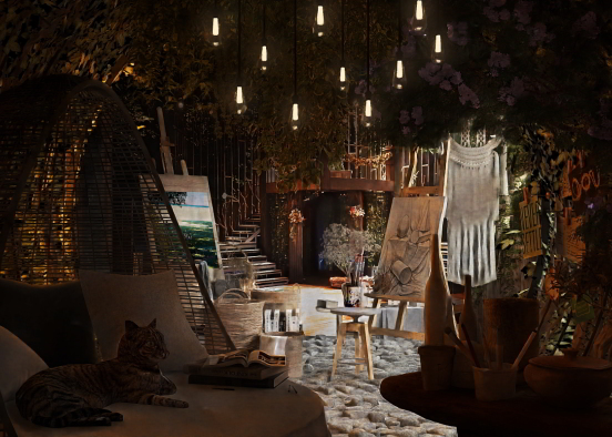 Un giardino segreto per un artista pittore🖌🎨👩‍ Design Rendering
