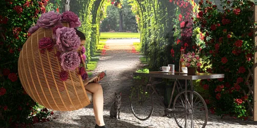 R=Reading....in a rose garden😼