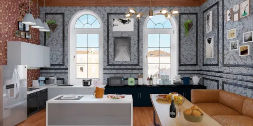 Retro style kitchen dining 