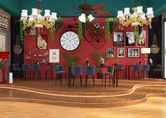 Cafeteria or Coffee Room  Design Rendering