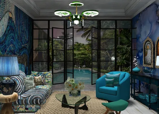 # "Sogno Tropicale in Blu". Renderização de Design