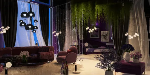 purple living room+bedroom 