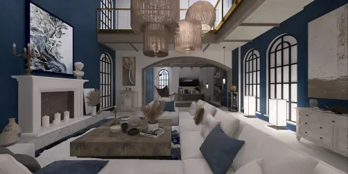 The blue living room