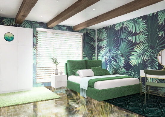 Tropical nature bedroom  Design Rendering