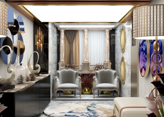 Luxurious foyer Design Rendering
