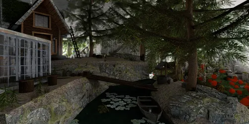 Cliff side house with fog rolling in