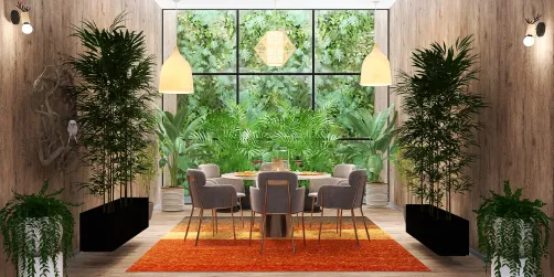 tropical dinner setting 