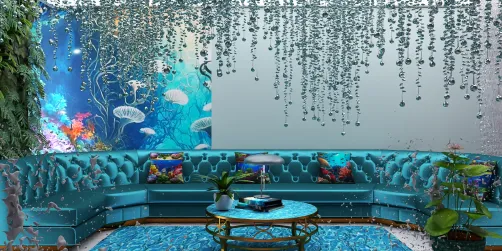 Luxurious underwater living room