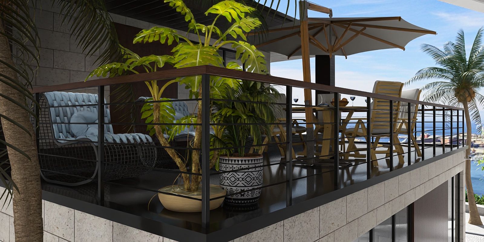 Descansar e apreciar bela vista paisagem!