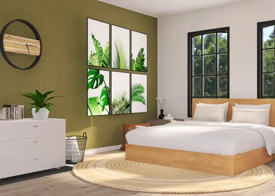 Greenery guest bedroom. 🪴 Design Rendering