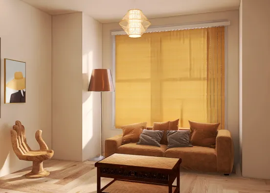 A cute brown and aesthetic living room 🌇 Design Rendering