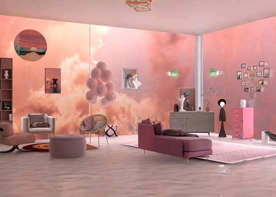 Pink Lounge Design Rendering