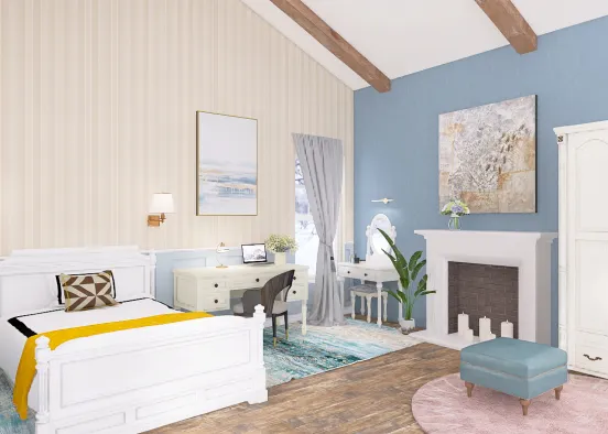 Bedroom for girl in classic style 💖 Design Rendering
