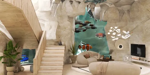 Sous l'océan dans ma grotte ☺️🐟