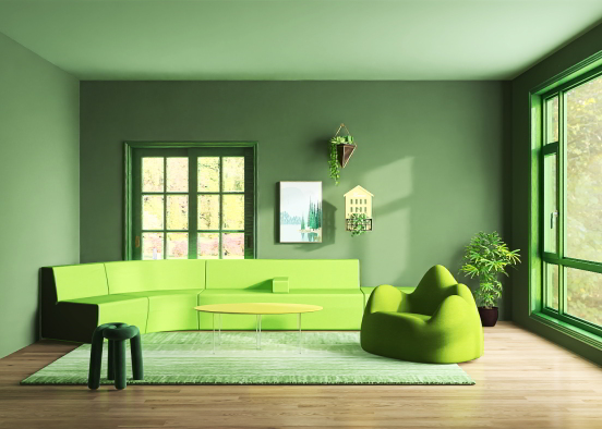 Green livingroom🐸 Design Rendering
