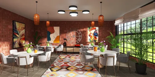 Colourful coffee house 