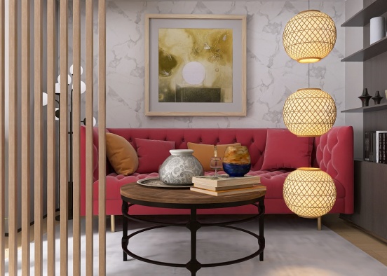 MARBLE wall  living room idea 💡 Design Rendering