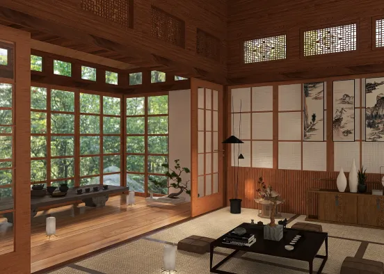 japanese room Design Rendering