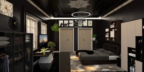 black marble room.