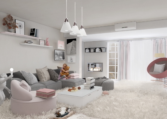 (my future) modern cozy living room Design Rendering