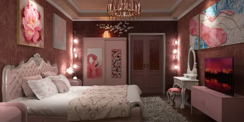 light/darker pink girls room 💗 